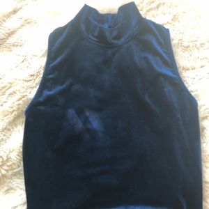 Navy blue velvet top
